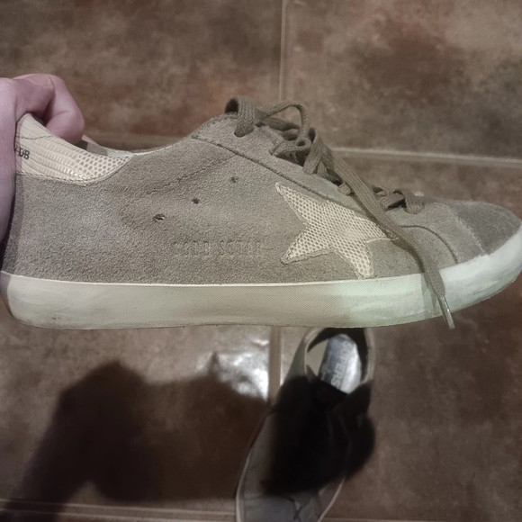 Golden Goose Shoes - Golden Goose Tan Suede Sneakers with Cream Star